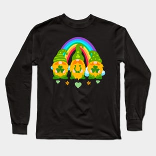 Gnomies With Rainbow Patrick's Day Long Sleeve T-Shirt